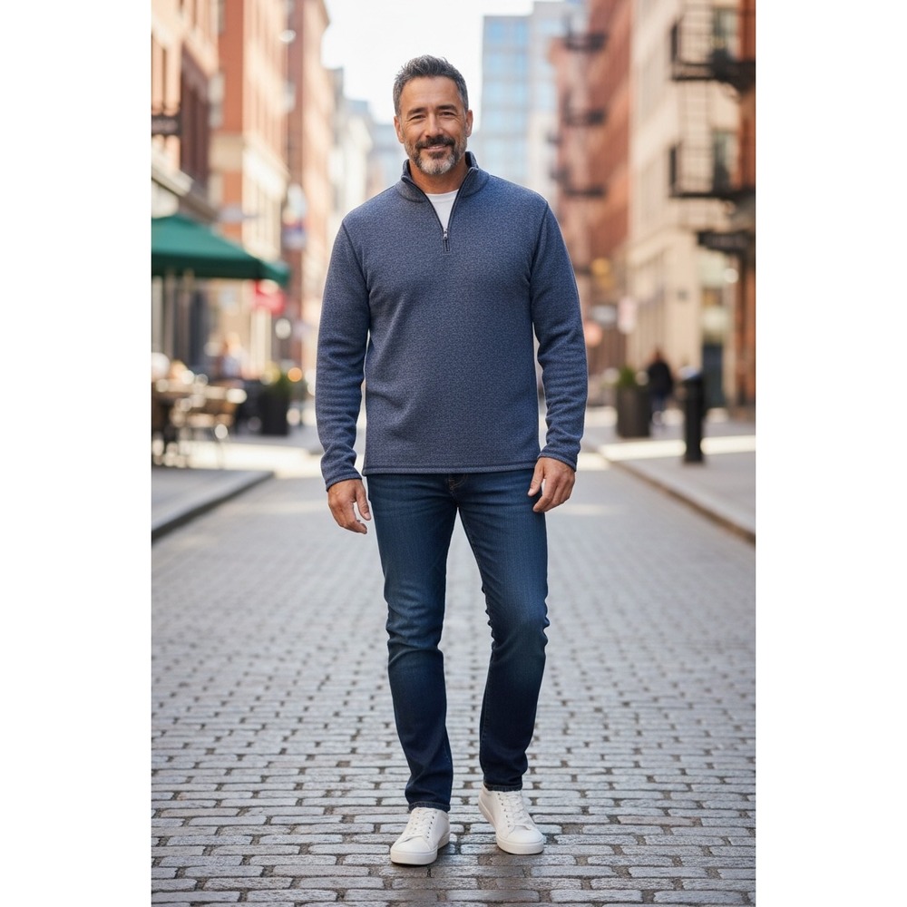 GAP Men's Blue Heathered 1/4 Zip Pullover Sweatshirt Size XXL